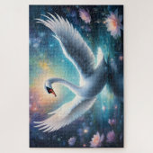 Puzzle Cygne magique imaginaire minuit nénuphars (Vertical)