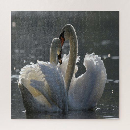Puzzle Cygnes amoureux (Vertical)