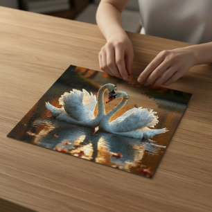 Puzzle Cygnes en automne