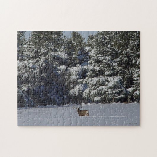 Puzzle D17 Cerf Mule en neige (Horizontal)
