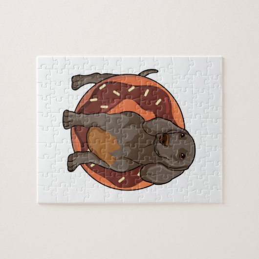 Puzzle Dachshund avec Donut (Horizontal)