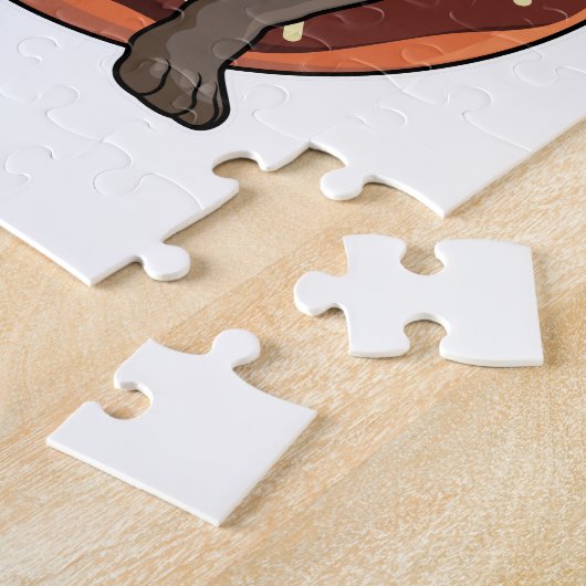 Puzzle Dachshund avec Donut (Côté)