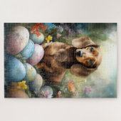 Puzzle Dachshund avec œufs de Pâques (Horizontal)