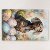 Puzzle Dachshund avec œufs de Pâques (Horizontal)