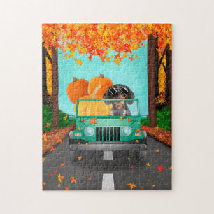 Puzzle Dachshund Chien Citrouille d'automne