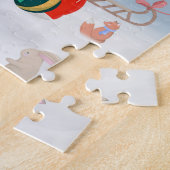 Puzzle Dachshund Chien en neige avec cadeaux de Noël (Côté)