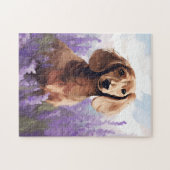 Puzzle Dachshund dans le champ Lavender (Horizontal)
