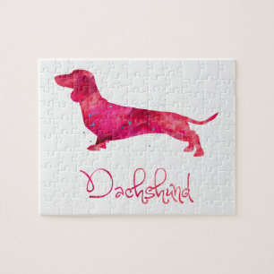 Puzzle Dachshund - Design aquarelle