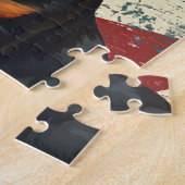 Puzzle Dachshund Drapeau Américain Grunge (Côté)