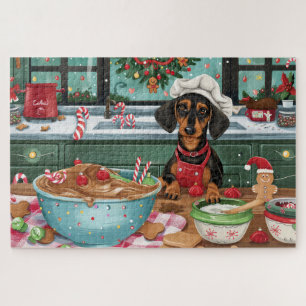 Puzzle Dachshund Gîtes : Noël festif
