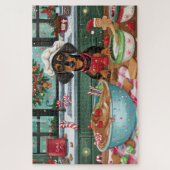Puzzle Dachshund Gîtes : Noël festif (Vertical)