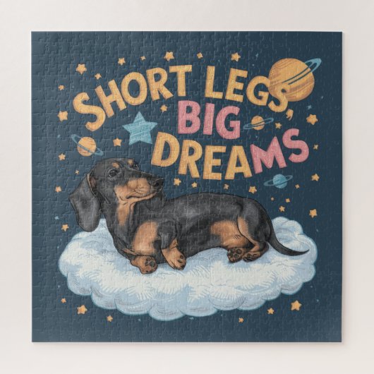 Puzzle Dachshund Jambes courtes Gros rêves (Vertical)