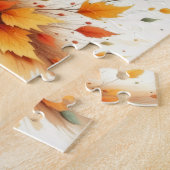 Puzzle Dachshund jouant dans les feuilles d'automne (Côté)