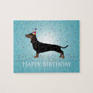 Puzzle Dachshund Joyeux Design d'anniversaire
