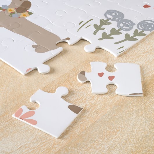 Puzzle Dachshund Lover Weiner Chien Saucisse Chien Fleur (Côté)