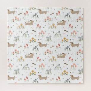 Puzzle Dachshund Lover Weiner Chien Saucisse Chien Fleur 