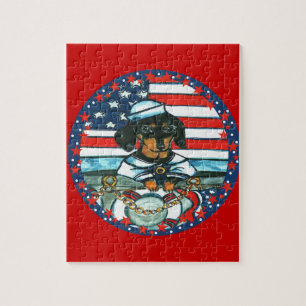 PUZZLE DACHSHUND NAVY