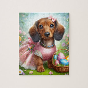 Puzzle Dachshund Pâques