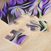 Puzzle Dachshund Pose Dans Les Fleurs Violettes (Côté)