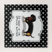 Puzzle Dachshund pourri (S noir & tan) mignon chien (Horizontal)