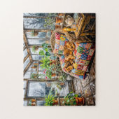 Puzzle Dachshund se reposant sur une chaise patchwork à l (Vertical)