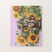 Puzzle Dachshund Sunflowers (Vertical)