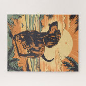 Puzzle Dachshund sur une plage tropicale au coucher du so (Horizontal)