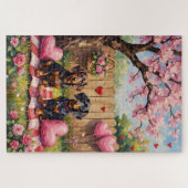Puzzle Dachshund Valentine’s Day Art (Horizontal)