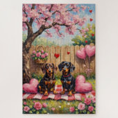Puzzle Dachshund Valentine’s Day Art (Vertical)