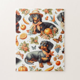 Puzzle Dachshund vintage sans couture