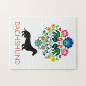 Puzzle Dachshund Welcome hex Sign, modifier le texte (Horizontal)