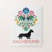 Puzzle Dachshund Welcome hex Sign, modifier le texte (Vertical)