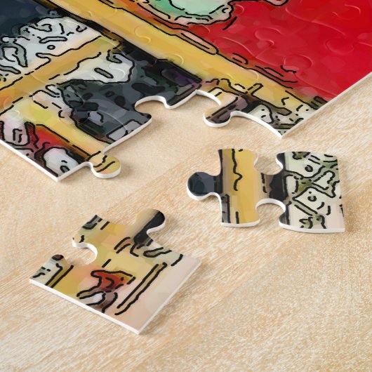 Puzzle Dachshunds sous le style Table Matisse (Côté)
