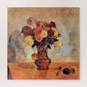 Puzzle Dahlias dans un vase de cuivre par Gauguin