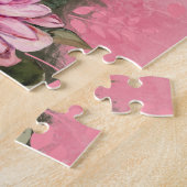Puzzle Dahlias flowers pink watercolor pattern (Côté)