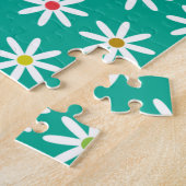 Puzzle Daisy à points sarcelle monogrammée (Côté)