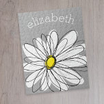 Puzzle Daisy tendance avec gris et jaune<br><div class="desc">Un morceau d'art zen et fantaisiste,  hipster. Vous pouvez ajouter un nom,  un monogramme ou un autre texte personnalisé. Si vous avez besoin de déplacer l'art autour,  cliquez sur le bouton personnaliser pour apporter des modifications.</div>