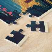 Puzzle Dallas Skyline Retro Travel (Côté)