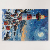 Puzzle Dalmatian Christmas Lighthouse Holiday (Horizontal)