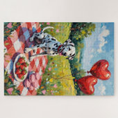 Puzzle Dalmatian Dog Valentine's Day Picnic Feast (Horizontal)
