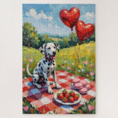 Puzzle Dalmatian Dog Valentine's Day Picnic Feast (Vertical)
