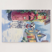 Puzzle Dalmatian Festive Mailbox Christmas Art (Horizontal)