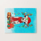 Puzzle Dalmatie dans la neige avec cadeaux de Noël (Horizontal)