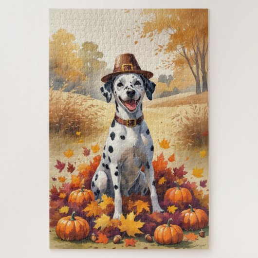 Puzzle Dalmatie En Automne Laisse L'Art Thanksgiving (Vertical)