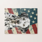 Puzzle Dalmatien au drapeau américain grunge (Horizontal)