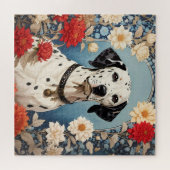Puzzle Dalmatien élégant avec des fleurs Dahlia (Horizontal)