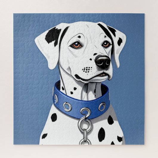 Puzzle Dalmatien portant un collier bleu (Vertical)