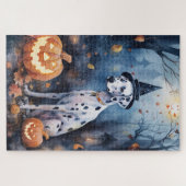 Puzzle Dalmation d'Halloween avec effroi Citrouille (Horizontal)
