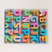 Puzzle d'alphabet coloré avec des lettres manquant (Horizontal)