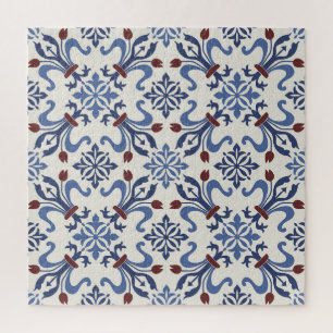 Puzzle Damask Majolica Poterie Design Carreaux
